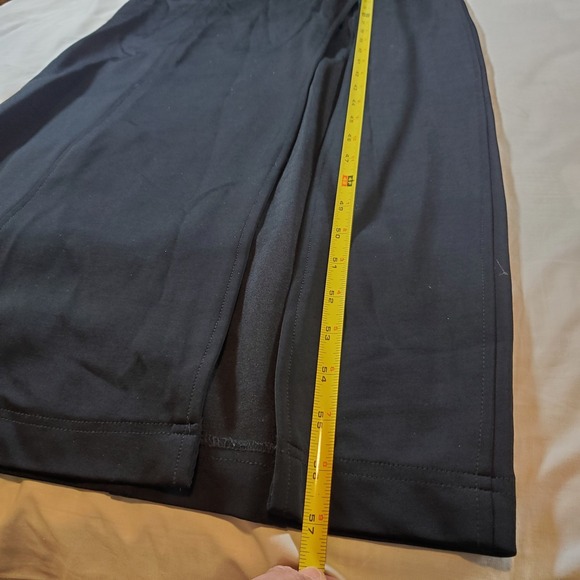 Tadashi Evening Formal Long Dress Black Side Slit Gold Shimmer Neck Detail Sz 6 - Picture 13 of 16